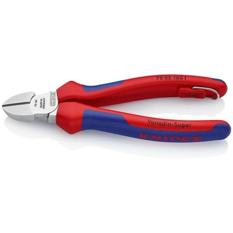 KNIPEX Seitenschneider, verchromt, mit Mehrkomponenten-Hüllen, 2K-Griff, Länge: 70 05 160 T 160mm