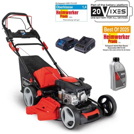Scheppach Benzin Rasenmäher MS173-51E -4,1PS- Radantrieb Hybrid-Start + Öl