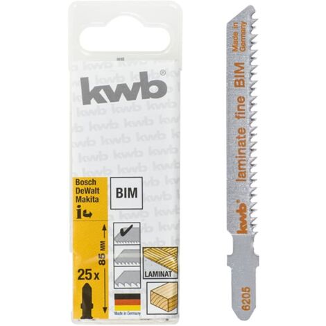 KWB 25x Stichsägeblatt T 101 BIF für Laminat, gerader Schnitt, Zubehör Stichsäge (1/3)