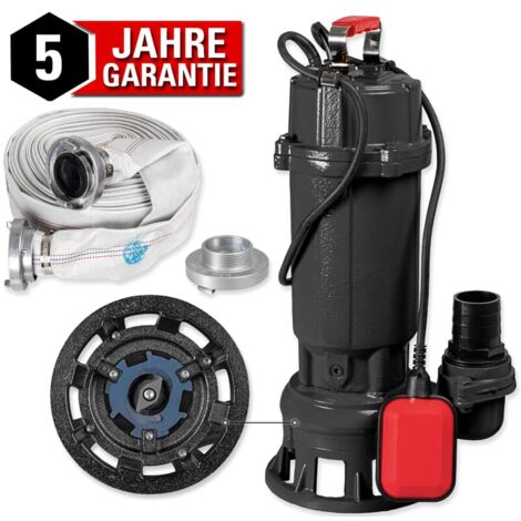WALTER Tauchpumpe WZ8346 1100 W 15 m Förderhöhe 21.000 l/h inkl. 20 m Schlauch