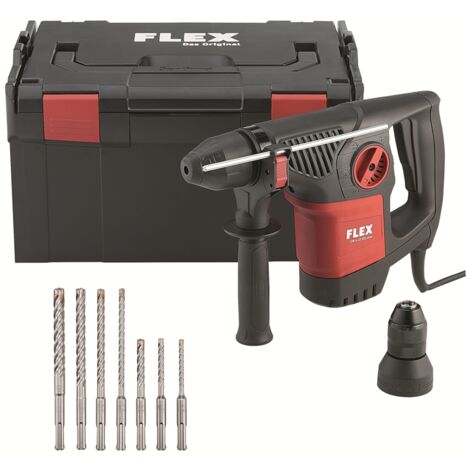 Flex Bohrhammer CHE 4-32 R SDS-Plus mit Wechselfutter, L-Boxx, 7 tlg. Bohrersatz