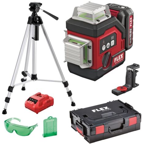 Flex 360° Kreuzlinien-Laser mit Empfängermodus ALC 3/360-G/R 10.8, Ausführung: 532.862, ALC3/360-G/R + Stativ