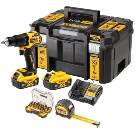 DeWalt Akku-Schlagbohrschrauber DCD709 Set inkl. 2x 5,0 Ah Akku, Systemschnellladegerät