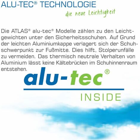 Atlas Sicherheitsschuhe alu-tec 735 XP 43 S3 mit Arbeitsschuhe ESD Größe: Aluminiumkappe