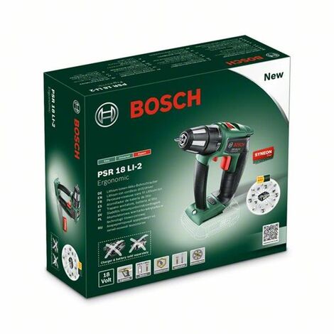 Bosch PSR 06039B0102, Akku-Bohrschrauber Solo/Karton Ergonomic, LI-2 Ausführung: 18