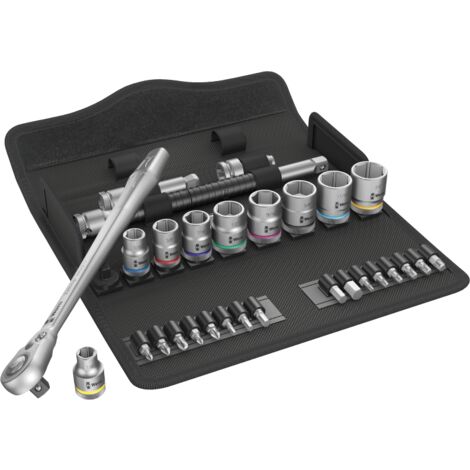 Wera 8100 SB 11 Zyklop Metal-Knarrensatz, Umschalthebel, 3/8"-Antrieb, zöllig