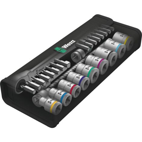 Wera 8100 SB 11 Zyklop Metal-Knarrensatz, Umschalthebel, 3/8"-Antrieb, zöllig