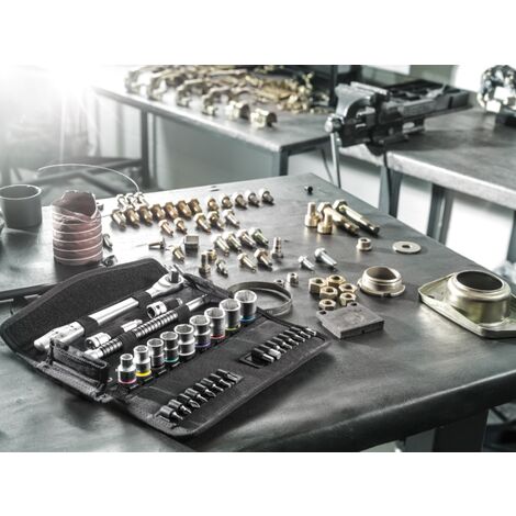 Wera 8100 SB 11 Zyklop Metal-Knarrensatz, Umschalthebel, 3/8"-Antrieb, zöllig