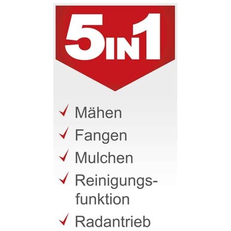Scheppach Benzin Rasenmäher MS132-42 3,3PS 5in1 mit Antrieb Breite 42cm 0,6 L Öl