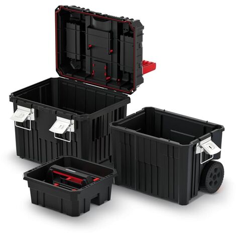 Kistenberg 2 in 1 Werkzeugtrolley Werkstattkoffer Werkzeugkiste Box leer 3 tlg., Version: KHVWM, 450 x 360 x 640
