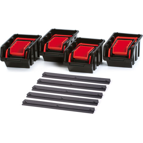 Kisterberg Stapelboxen Wandregal SET 21 tlg. Werkstatt Regalbox Sichtlagerboxen, Version: KST16, 580 x 235 x 130 (1/5)