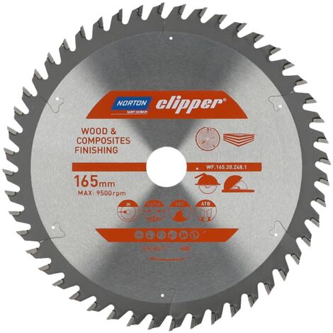 Kreissägeblatt Norton silber 165 mm Hartmetall