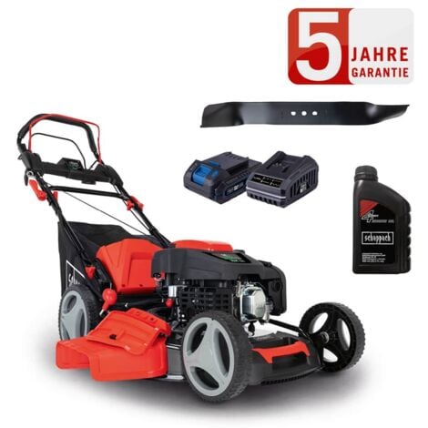 Scheppach Benzin Rasenmäher MS22553E 6PS Radantrieb HybridStart +Öl