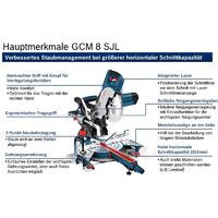 Bosch Kappsäge Kapp- u. Gehrungssäge GCM 8 SJL inkl. Untergestell GTA 2600