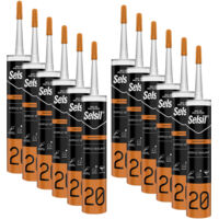 12x Sigillante Multiuso Silicone Acrilico Bianco Verniciabile 310ml , Ottimo Per Supporti Porosi, Muro, Legno, Cartongesso Resistente all'acqua