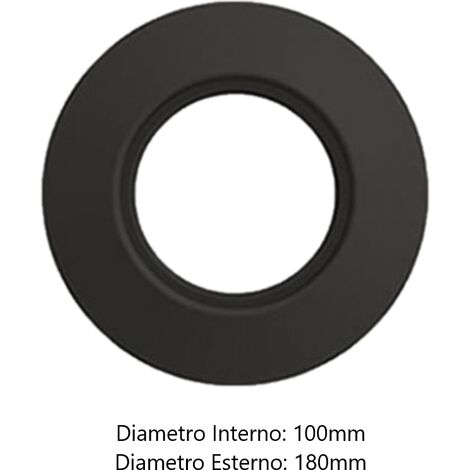 Rosone componibile verniciato nero canna fumaria D 100 mm. 