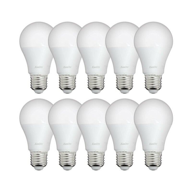 Lot x5 Ampoules LED standard, culot E27, conso 9W, eq. 60W, blanc neutre