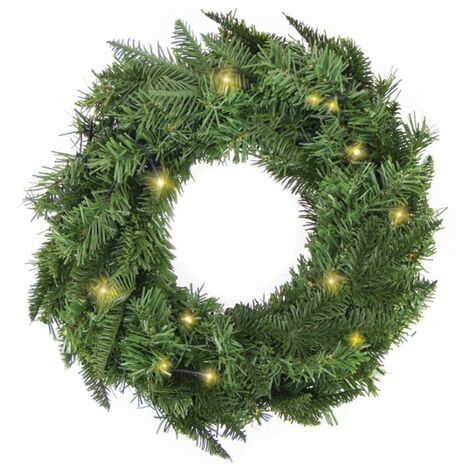 Xanlite – Couronne lumineuse LED de Noël IP44 Ø45cm Blanc chaud – 25 LED – 8 modes d'éclairage – Autonomie 15 000 heures – XMASCL45 (1/5)