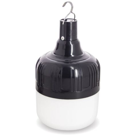 Lanterne LED à suspendre, Solaire hybride, 250 lumens, Blanc neutre, Noir