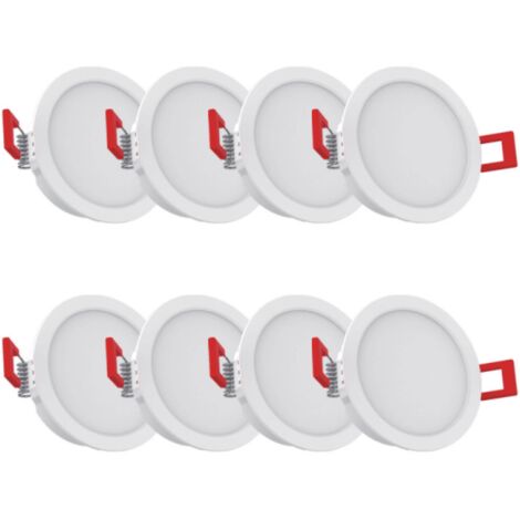 Xanlite – Pack de 8 spots encastrables LED CCT IP54 4W 345 lumens blanc – Pour plafond et mur – PACK8SEL345BIPCCT