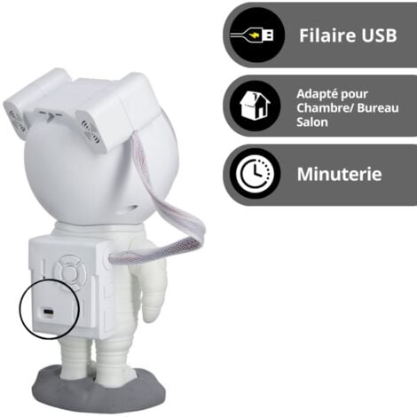 Xanlite - Veilleuse projecteur LED AstroLite blanche, filaire USB, câble 100cm - ASTROLITE-V2