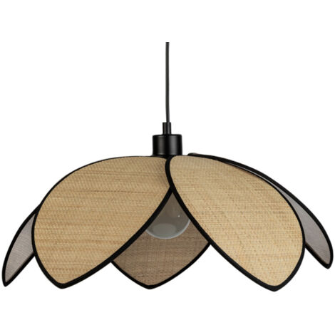 Suspension COROL E27 60W – Pétales en tissu tressé – Éclairage doux et chaleureux – Pour intérieur bohème et naturel – Mathias Luminaires
