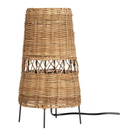 Lampe à poser en bambou tressé – Éclairage doux – Compatible E14, 60W – Pour intérieur bohème – LAPJAHIA – Mathias Luminaires (1/5)