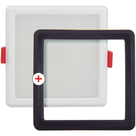 Downlight Carré - Spot LED extra plat encastrable – cons. 6W/800 lumens – CCT 3000K/4000K/6500K – Blanc/Noir (1/5)