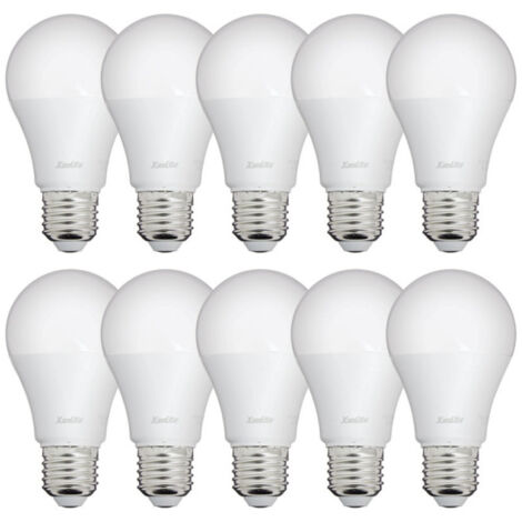 Xanlite - Lot de 10 Ampoules LED A60, culot E27, 9W cons. (60W eq.), lumière Blanc Chaud - WPACK10EE806G (1/5)