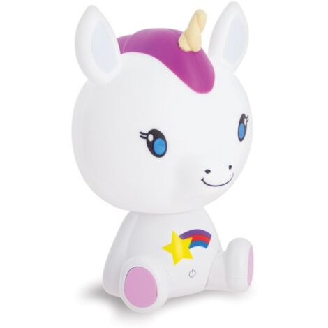 Xanlite – Veilleuse Licorne LED avec intensité variable – Éclairage RVB et blanc chaud – Recharge USB – VLLICORNE