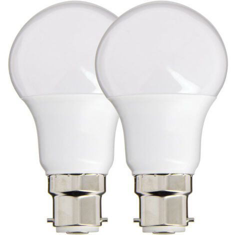 Lot de 2 Ampoules LED A60, culot B22, 10W cons. (60W eq.), lumière blanc chaud (1/5)