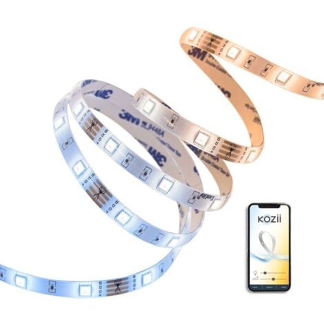 KOZii - Ruban LED connecté KOZii, 2m, multi-blancs, Variation de température de lumière et d'intensité - KLSAK2CCT