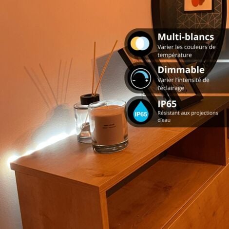 KOZii - Ruban LED connecté KOZii, 2m, multi-blancs, Variation de température de lumière et d'intensité - KLSAK2CCT