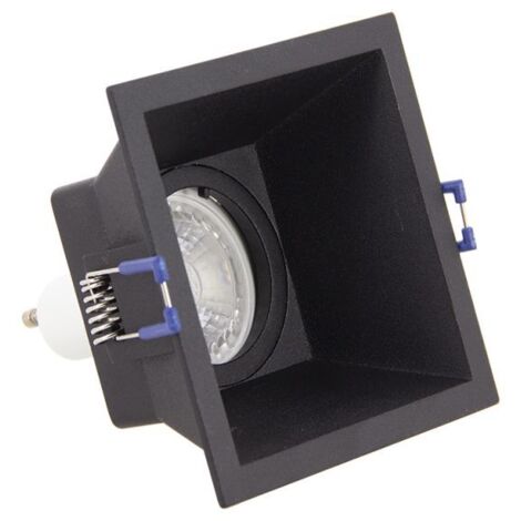 Xanlite – Spot encastrable GU10 50W 2700K noir – Éclairage chaleureux – Ø100mm – Installation rapide avec clips à ressorts – IP20 pour intérieur (1/6)