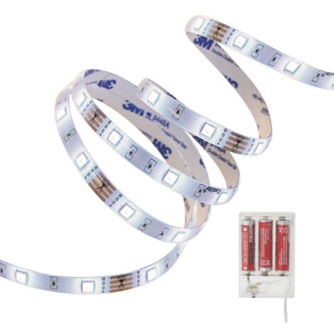 Xanlite – Ruban LED lumineux 1 mètre blanc neutre 4000K 150 lumens – Alimentation piles 3 x 1.5V AA incluses – IP20 – LSAK1PICW