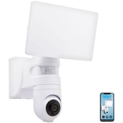 Projecteur mural connecté avec caméra HD – Détecteur de mouvement 2200 lumens IP44 – Aluminium – KPRCAM2000 – Kozii
