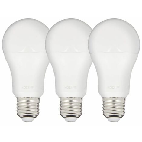 KOZii - Pack de 3 Ampoules LED connectées A60, culot E27, RVB CCT - KPACK3EE806GRVBCCT