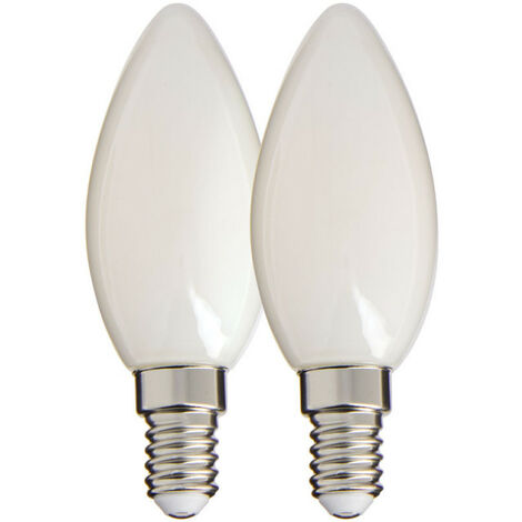 Ampoule à incandescence LED E14 dimmable pointe bougie opaline 3W 250 lm  2350K