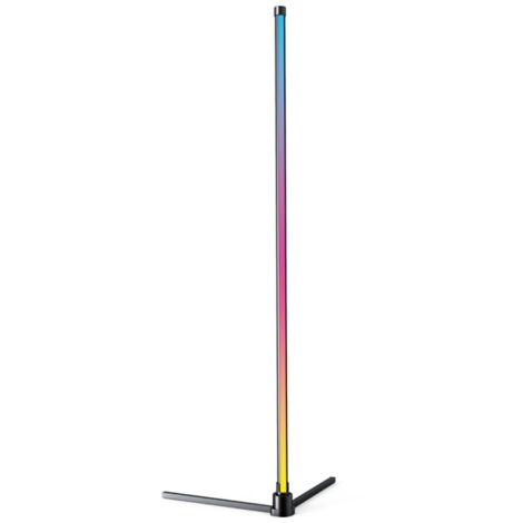 Xanlite – Lampadaire LED RGB filaire USB – Synchronisation musicale – 16 programmes lumineux – Aluminium noir – 9W, 25000h de durée de vie (1/5)