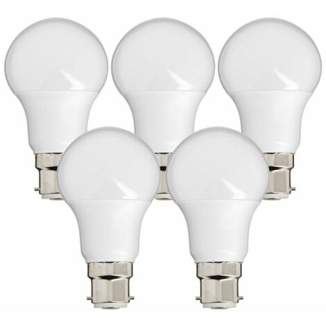 Xanlite - Lot de 5 ampoules LED culot B22, conso. 9W (équivalent 60W), 806 lumens, blanc neutre - PACK5EB806GCW