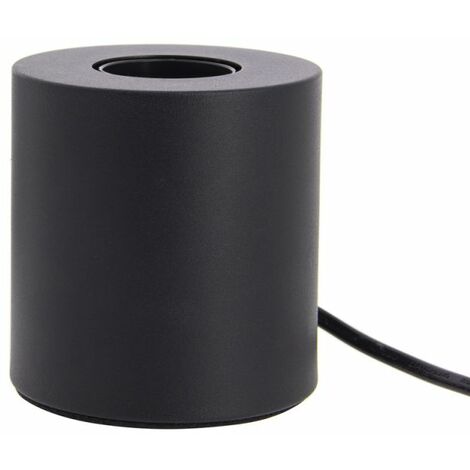Xanlite – Lampe à poser cylindrique en métal noir – Culot E27 jusqu'à 60W – Indice de protection IP20 – Dimensions Ø85mm x 85mm x 85mm