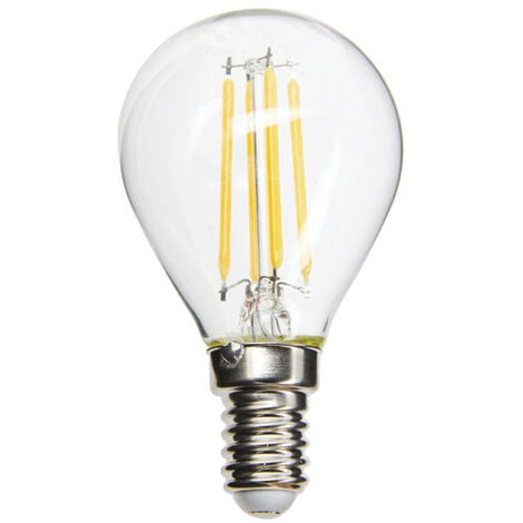Lot 10 ampoules à filament P45 (globe), culot E14, blanc chaud