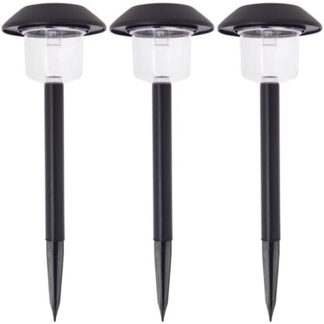 Xanlite – Balises solaires LED IP44 noires – Lot de 3 avec autonomie 8h – Technologie RVB pour éclairage décoratif – PACK3SO1017B