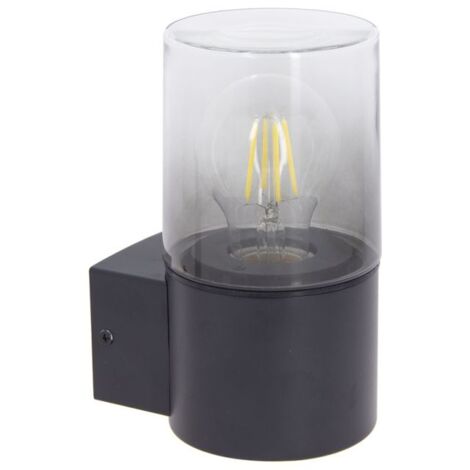Applique murale filaire noire fumée IP44, culot E27, 40W max (1/5)