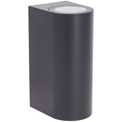 Xanlite - Applique murale filaire noire IP44, culot GU10, deux sources d'éclairage, 40W max - APFG40W2TN (1/5)