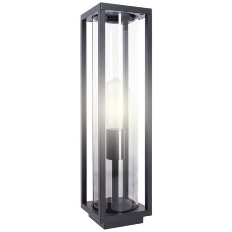 Xanlite - Borne filaire noire fumée contemporain IP44, culot E27, 40W max - LAME40WNMODF