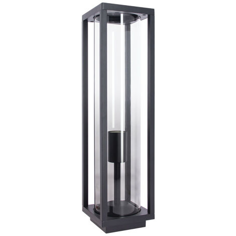 Xanlite - Borne filaire noire fumée contemporain IP44, culot E27, 40W max - LAME40WNMODF