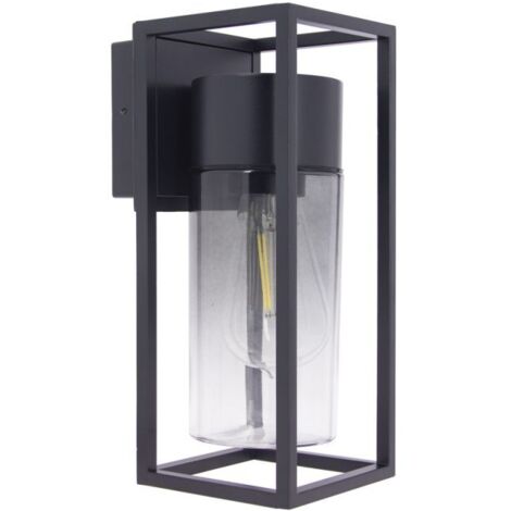 Xanlite – Applique murale extérieure noire fumée IP44 – Culot E27, 40W max, aluminium, dimensions 270x110x1380mm – APFE40WNMODF (1/5)