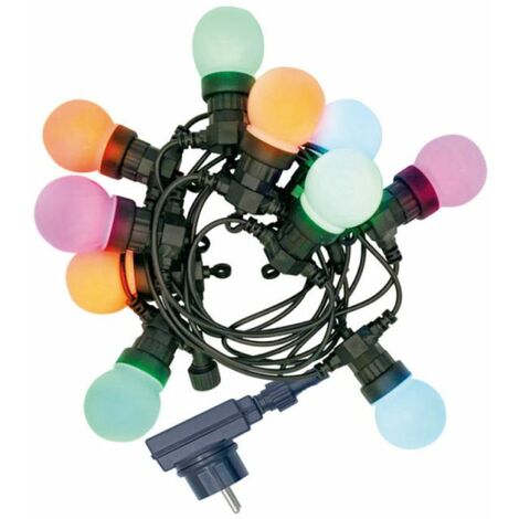 Xanlite – Guirlande lumineuse d'extérieur 5m 230V IP44 – 10 boules P45 – 8 modes d'utilisation – Alimentation 12V – GRL512VBP45RVB (1/5)