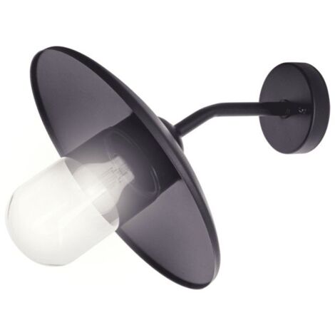 Applique murale filaire noire indus IP44, culot E27, 60W max (1/5)